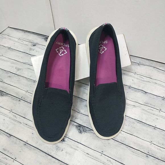 Sperry STS87402 Woman's SZ 12 Slip On Black Shoes . Condition is Pre-owned - Picture 11 of 11